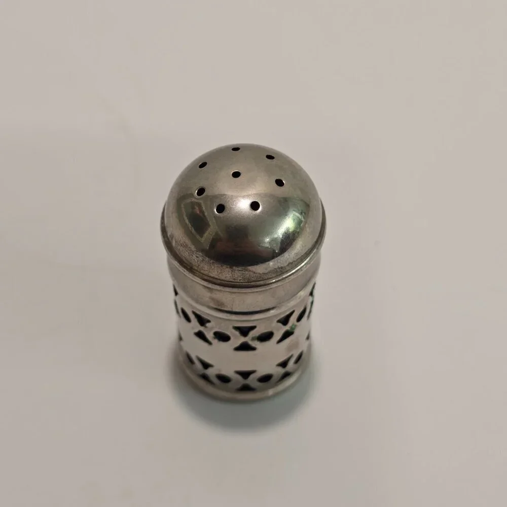 APEX - Vintage EPNS Cobalt Glass Insert Salt Shaker, Single​​ - Picture 2 of 6